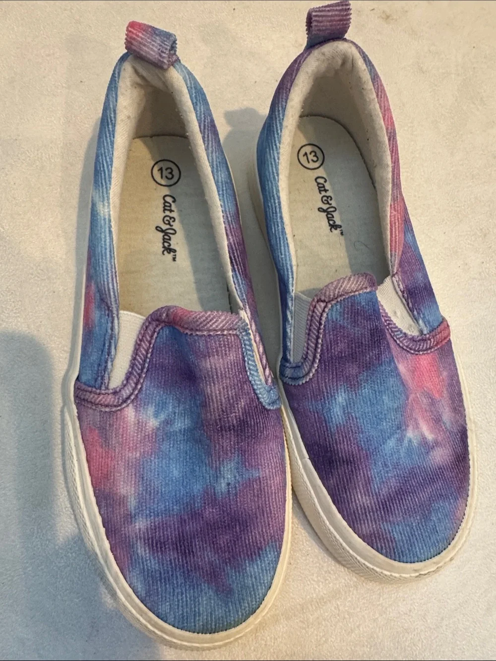 Cat & Jack Tie-Dye Slip-On Sneakers in Purple, Blue & Pink
